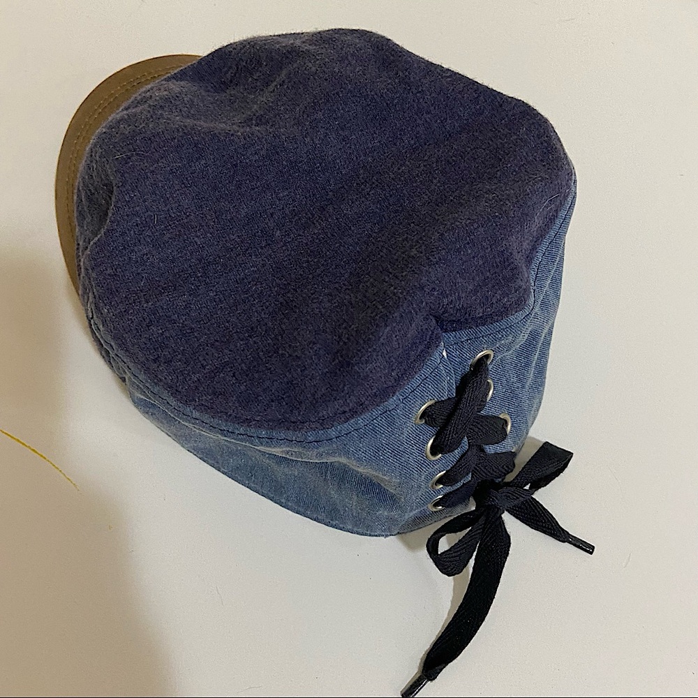 Light & Dark Denim Leather Women’s Lace Cap